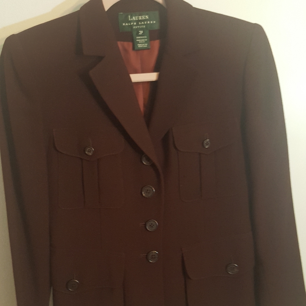 Lauren by Ralph Lauren 2P Classic Blazer, eggplant